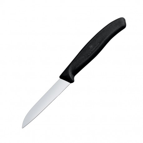 Victorinox recht schilmesje 8cm zwart – Zwitsers RVS schilmesje