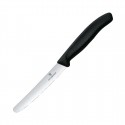 Victorinox groentemes 11 cm zwart – RVS tomatenmes met golvende rand