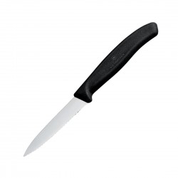 Victorinox gekarteld schilmesje 8cm zwart – RVS schilmesje Swiss made