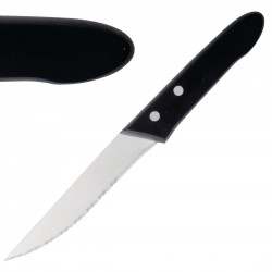 Deglon Sabatier Steakmessen (12 stuks) – Gekarteld RVS 18/0, Zwart
