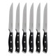 Olympia Premium Geklonken Steakmessen met Zwarte ABS Handvatten – Set van 6