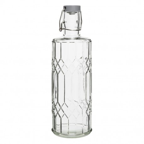 Olympia geo glazen waterfles met stop 1L (6 stuks)