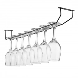 Olympia wijnglazenrek zwart 610mm – Draad Glazenopslag
