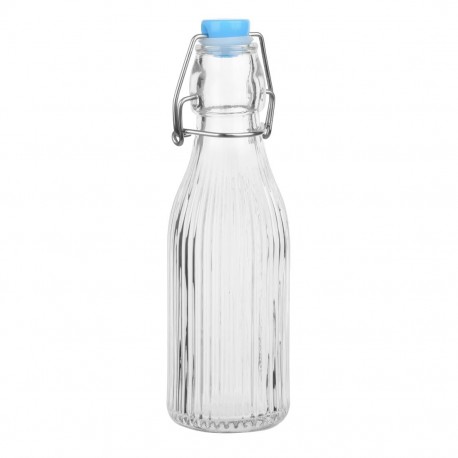 Olympia Geribbelde Waterflessen met Zwenktop 200ml (6 stuks) – Helder Glas