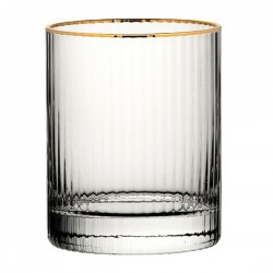 Utopia Hayworth Dubbele Ouderwetse Glazen Met Gouden Rand, 325ml (6 stuks)
