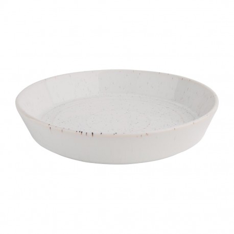 Olympia Cavolo Witte Gespikkelde Platte Ronde Kom 220mm - Set van 4