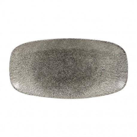 Churchill Raku Quartz Black ovaal bord porselein 29,8 x 15,2 cm - doos 12 stuks