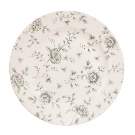 Churchill Rose Chintz Grey Bord 30,5 cm – Set van 6