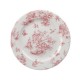 Churchill Toile Cranberry Bord 20,3cm - Set van 6 - Porselein Rood