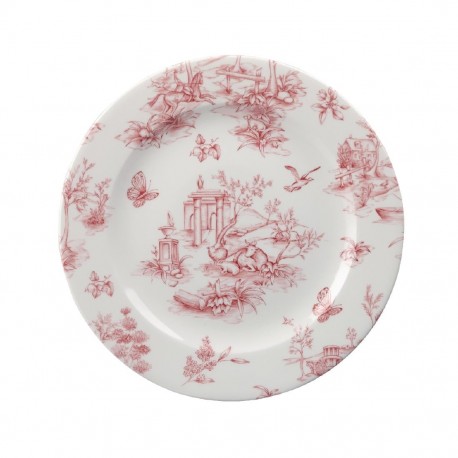Churchill Toile Cranberry Bord 20,3cm - Set van 6 - Porselein Rood