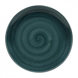 Churchill Stonecast Patina Rustic Teal Evolve Coupe Bord 26cm - Set van 12 - Porselein Blauw