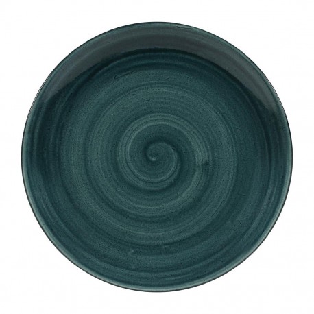 Churchill Stonecast Patina Rustic Teal Evolve Coupe Bord 26cm - Set van 12 - Porselein Blauw