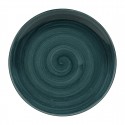 Churchill Stonecast Patina Rustic Teal Evolve Coupe Bord 26cm - Set van 12 - Porselein Blauw