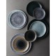Churchill Stonecast Patina Rustic Teal Evolve Coupe Bord 26cm - Set van 12 - Porselein Blauw