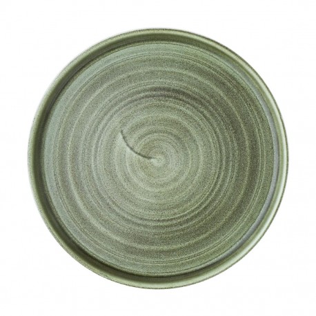 Churchill Stonecast Patina Burnished Green Bord met Opstaande Rand 22cm - Set van 6