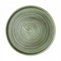 Churchill Stonecast Patina Burnished Green Bord met Opstaande Rand 22cm - Set van 6