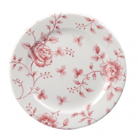 Churchill Rose Chintz Cranberry Bord 16,5cm - Set van 6