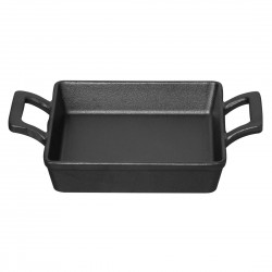 Olympia gietijzeren vierkante schaal met oren 130x130mm – zwart