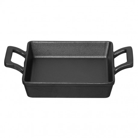 Olympia gietijzeren vierkante schaal met oren 130x130mm – zwart