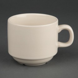 Olympia Ivory stapelbare koffiekopjes 206ml – set van 12