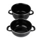 Olympia mosselpot 2400 ml – zwarte emaille pan met deksel