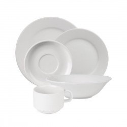 SPECIALE AANBIEDING: Olympia Athena Hotelware porseleinen serviesset, 5-delig wit (24 sets, 120 stuks)