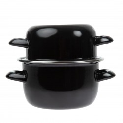 Olympia Mosselpan 800ml Email Zwart – Ovenbestendig Serveergerecht