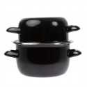 Olympia Mosselpan 800ml Email Zwart – Ovenbestendig Serveergerecht