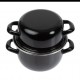 Olympia Mosselpan 800ml Email Zwart – Ovenbestendig Serveergerecht