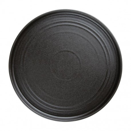 Olympia Cavolo Platte Ronde Borden 27cm Zwart - Porselein (Set van 4)