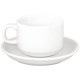 Athena Hotelware Stapelbare Theekoppen en Schotels - Olympia Porselein Wit (24 stuks) – SPECIALE AANBIEDING
