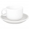 Athena Hotelware Stapelbare Theekoppen en Schotels - Olympia Porselein Wit (24 stuks) – SPECIALE AANBIEDING