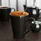 Olympia Café Latte Cup Zwart – 340 ml Steengoed (Set van 12)