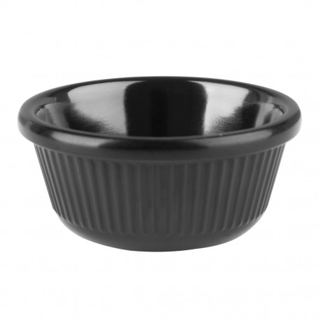 Olympia Kristallon melamine ramekins geribbeld zwart 2,8cl - set van 12