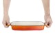 Vogue rechthoekige gietijzeren ovenschaal oranje 1,8L