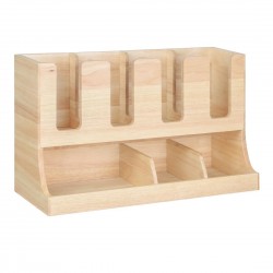 Olympia Cup en Sausstation Hevea Hout – Bruine Bekerhouder 450x120x240mm