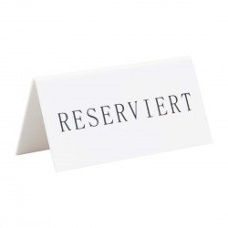 Securit Reserveringstafelstandaard 'Reserviert' - Wit Kunststof met Zwart Lettertype (Box 5)