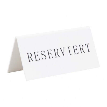 Securit Reserveringstafelstandaard 'Reserviert' - Wit Kunststof met Zwart Lettertype (Box 5)