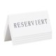Securit Reserveringstafelstandaard 'Reserviert' - Wit Kunststof met Zwart Lettertype (Box 5)