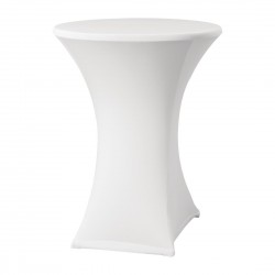 Samba stretch statafelhoes wit D2 – Attends tafelrok voor statafels met kruispoot