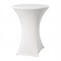 Samba stretch statafelhoes wit D2 – Attends tafelrok voor statafels met kruispoot