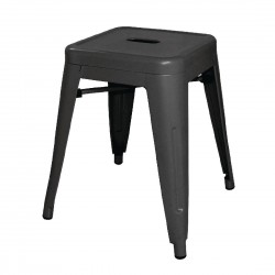 Bolero stalen lage bistro kruk zwart (4 stuks)