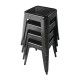 Bolero stalen lage bistro kruk zwart (4 stuks)