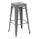 Bolero stalen bistro barkruk grijs (4 stuks)