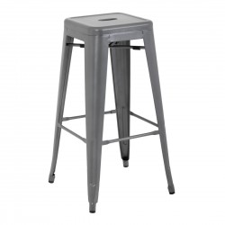 Bolero stalen bistro barkruk grijs (4 stuks)