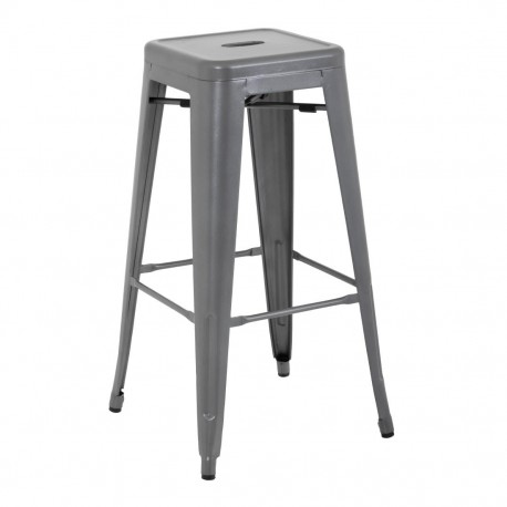 Bolero stalen bistro barkruk grijs (4 stuks)