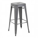 Bolero stalen bistro barkruk grijs (4 stuks)