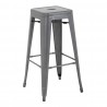 Bolero stalen bistro barkruk grijs (4 stuks)