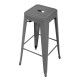 Bolero stalen bistro barkruk grijs (4 stuks)