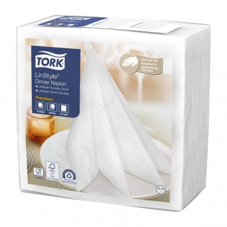 Tork Linstyle dinerservetten 1/4 vouw wit 40cm (600 stuks)